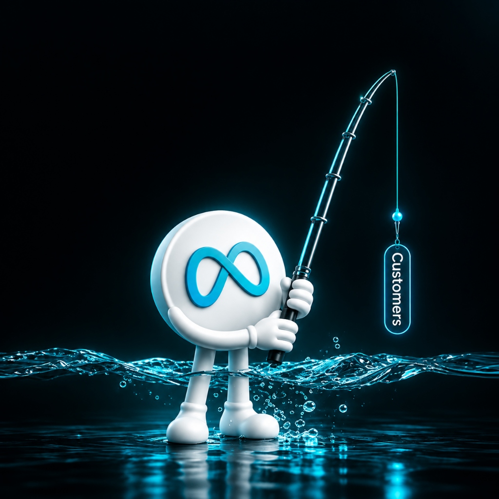 3D Meta character fishing for customers